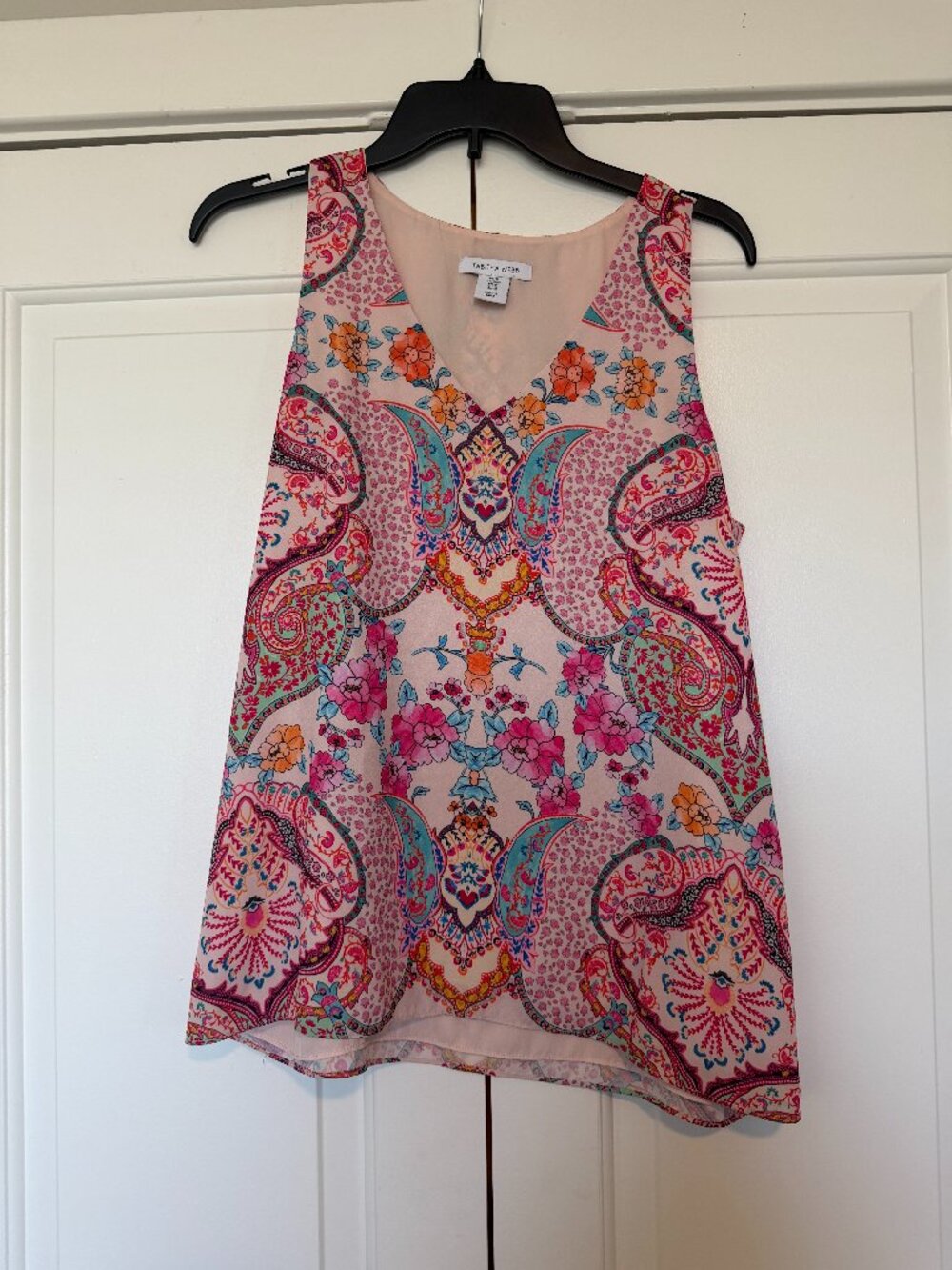 Tabitha Webb Tank Tunic Floral Paisley Print Multi Pink Size M